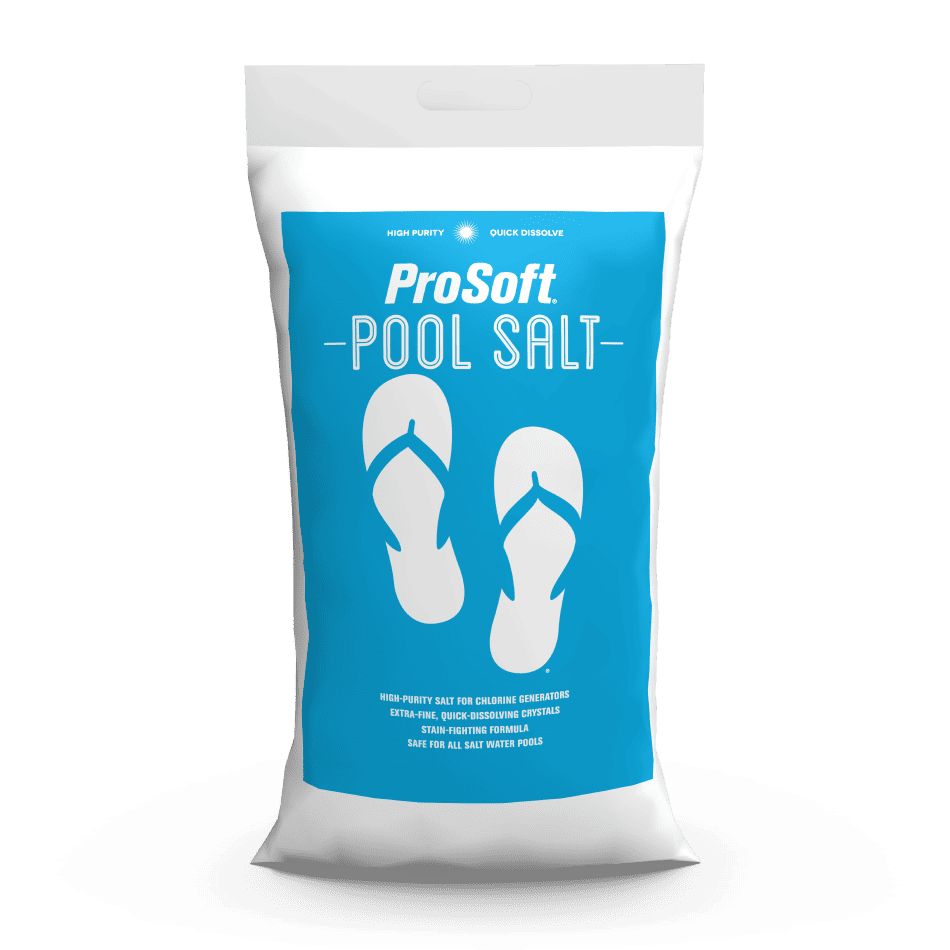 The front of a bag of ProSoft Pool Salt.